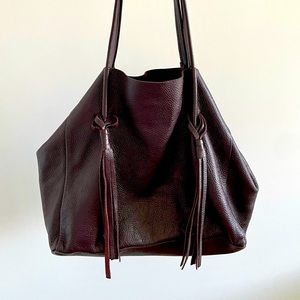 B-LOW THE BELT Leather Tassel Tote Bag in Mulberry